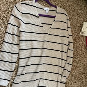 Old Navy Large Tan/Black Stripe Sweater Size L